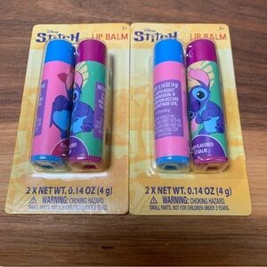 Lot of 4 Disney Lilo & Stitch Flavored Lip Balm 2x 2 packs New & Sealed